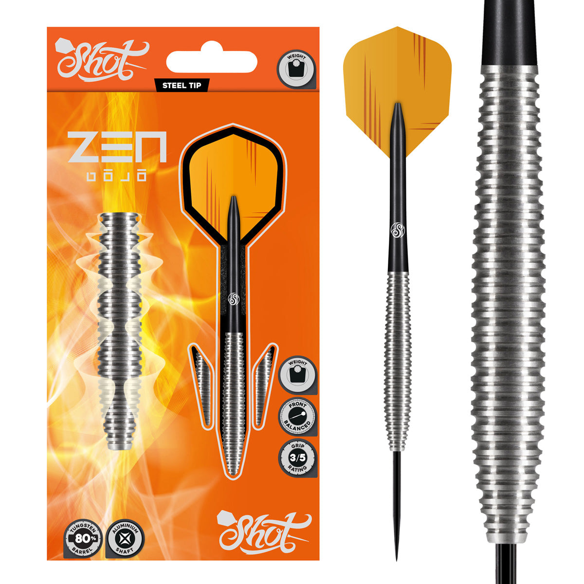 Zen Dojo 80% Tungsten Steel Tip Darts by Shot – Double Top Darts