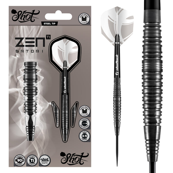 Zen Satori 90% Tungsten Steel Tip Darts by Shot – Double Top Darts