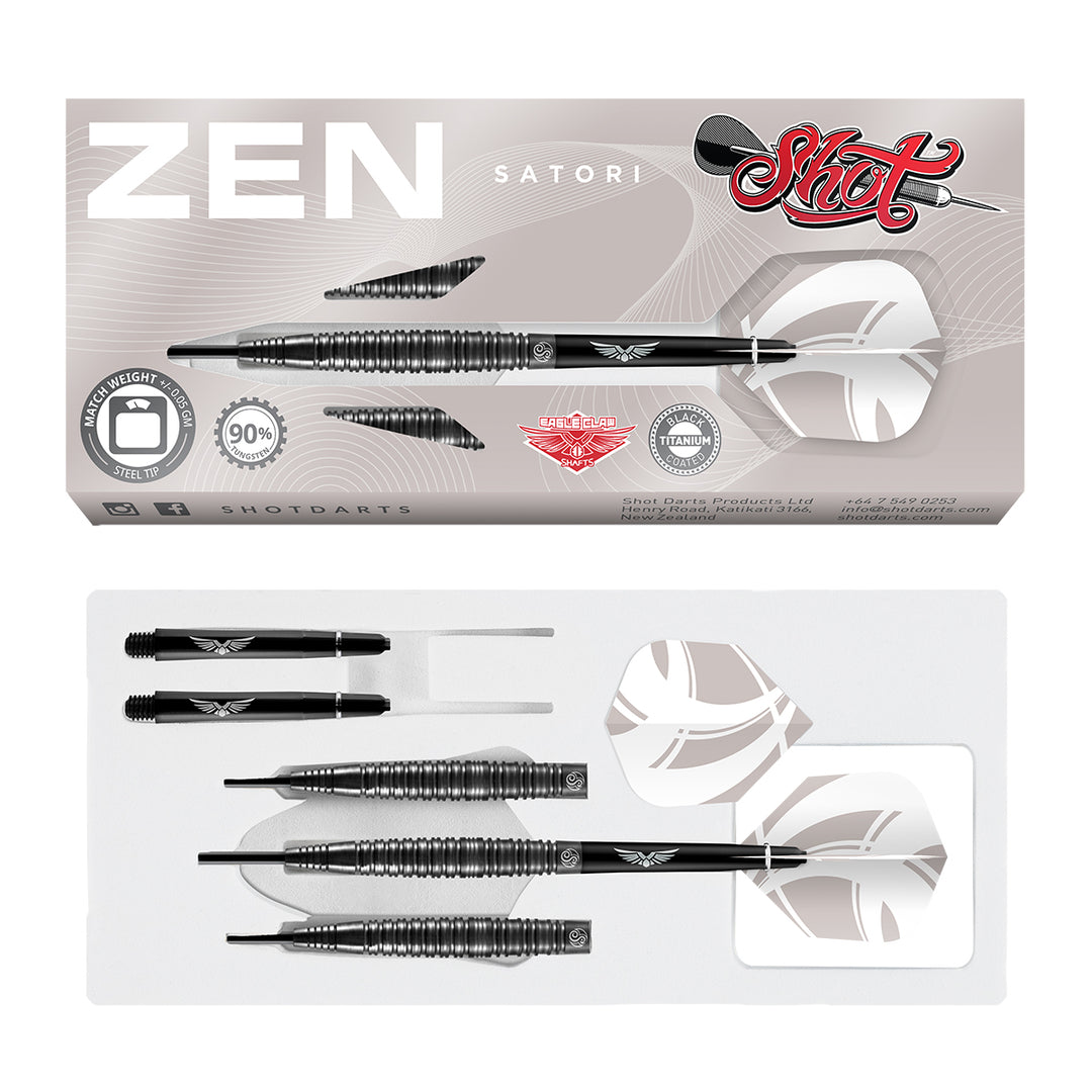 Zen Satori 90% Tungsten Steel Tip Darts by Shot