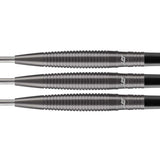 Geert Nentjes Black Steel Tip Darts close up image showing detailed grip patterns, machining, coating, and precision craftsmanship