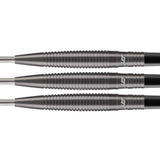 Geert Nentjes Black Steel Tip Darts close up image showing detailed grip patterns, machining, coating, and precision craftsmanship
