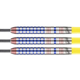 Ricky Evans 90 Percent Tungsten Steel Tip Darts close up image showing detailed grip patterns, machining, coating, and precision craftsmanship