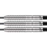 Ricky Evans Steel Tip Darts close up image showing detailed grip patterns, machining, coating, and precision craftsmanship