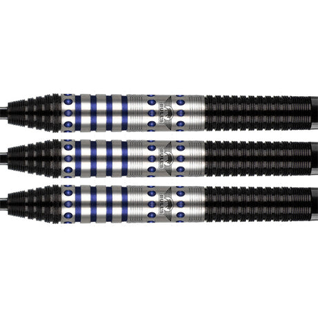 Richard Veenstra Steel Tip Darts close up image showing detailed grip patterns, machining, coating, and precision craftsmanship