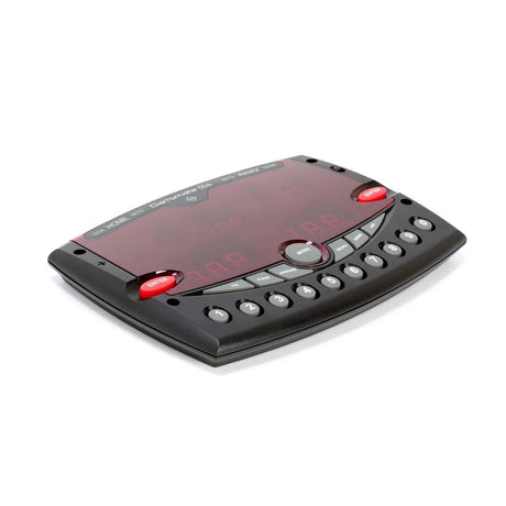 Dartsmate Elite Darts Scorer flat lay image showing all included components and accessories