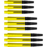 Harrows Alamo VS2 Dart Stems Shafts Yellow main product image showing the stems, packaging, and included contents