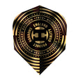 Anniversary Prime Black Gold Dart Flights by Harrows main image on a white background.