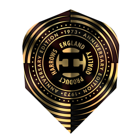 Anniversary Prime Black Gold Dart Flights by Harrows main image on a white background.
