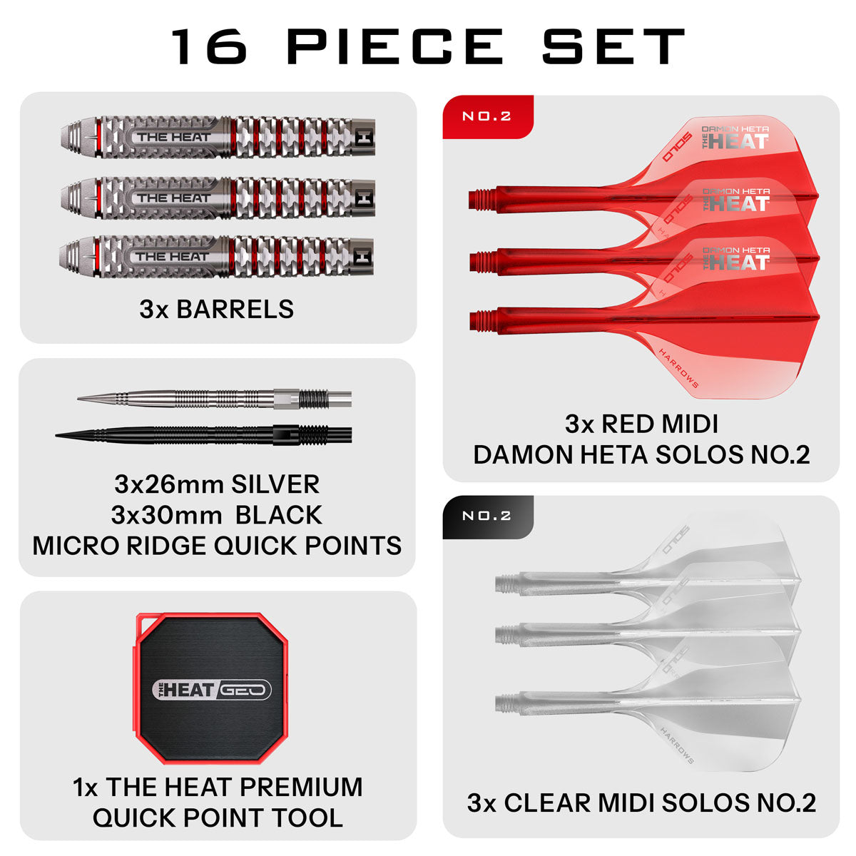 Harrow Damon Heta Geo Quick Point 90% Tungsten Steel Tip Darts