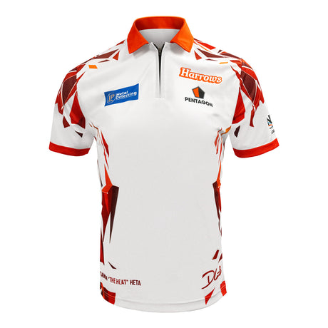 Harrows Damon Heta Player Shirt front view image showing the complete shirt design, colours, and sponsor logos