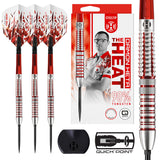 Harrows Damon Heta Series 2 QP Steel Tip Darts main product image showing the darts, packaging, flights, shafts, and included accessories