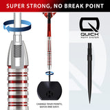 Harrows Damon Heta Series 2 QP Steel Tip Darts Quick Point system image highlighting the interchangeable point technology