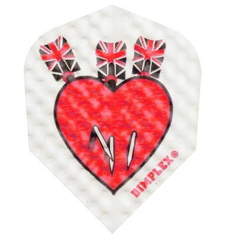 Harrows Darts in Heart Jack Dart Flights main image on a white background.