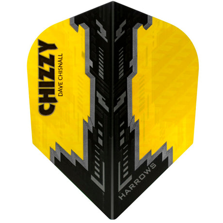 Dave Chisnall Yellow and Black Dart Flights main image on a white background.