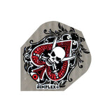 Harrows Dimplex Ace of Spades Skull Dart Flights main image on a white background.