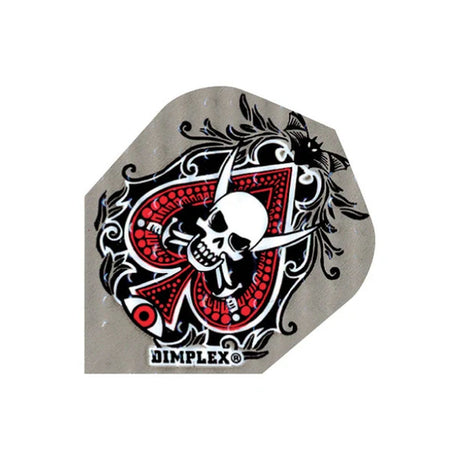 Harrows Dimplex Ace of Spades Skull Dart Flights main image on a white background.