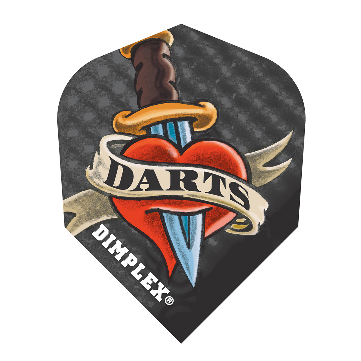 Dimplex Dagger in Heart No6 Dart Flights by Harrows main product image on a white background.