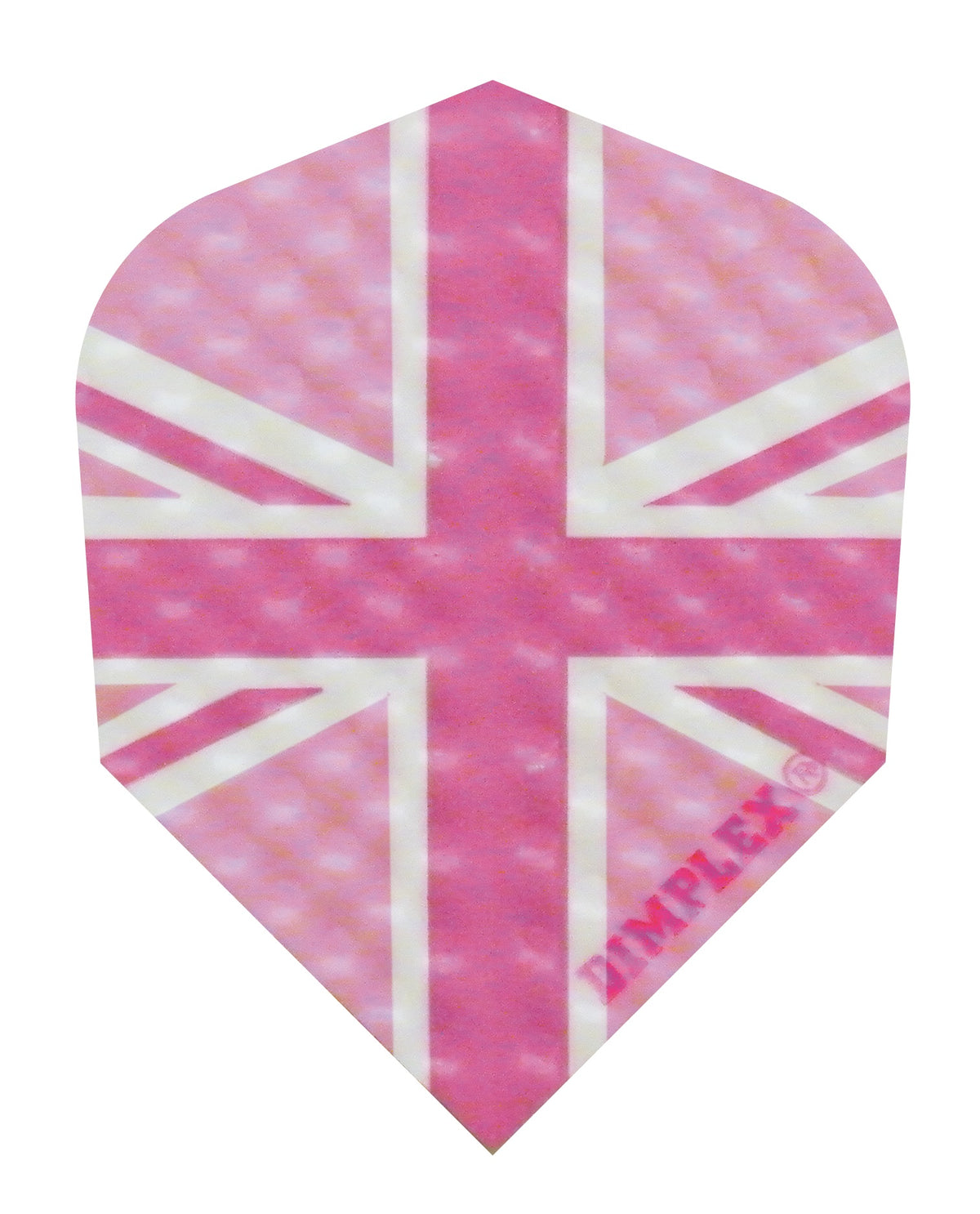 Harrows Dimplex Pink Union Jack Dart Flights main image on a white background.