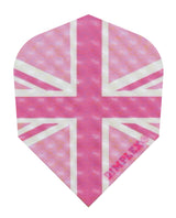 Harrows Dimplex Pink Union Jack Dart Flights main image on a white background.