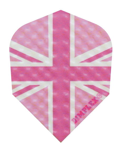 Harrows Dimplex Pink Union Jack Dart Flights main image on a white background.