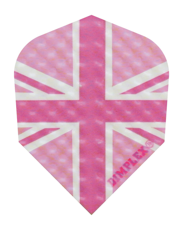 Harrows Dimplex Pink Union Jack Dart Flights main image on a white background.