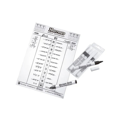 Harrows Dry Wipe Score Board main product image showing the score board and included contents