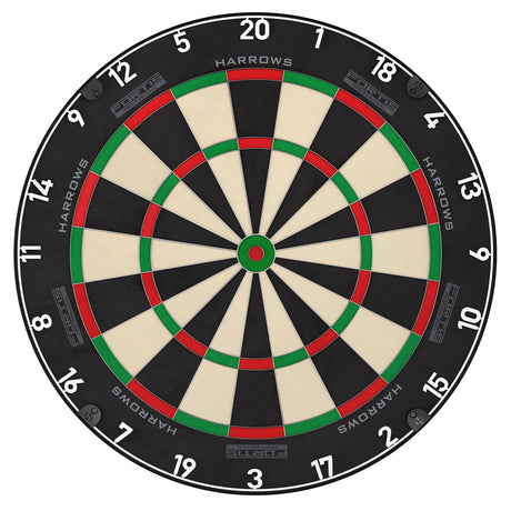 Harrows Fortis Dartboard main product image showing the dartboard and product contents