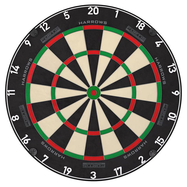 Harrows Fortis Dartboard main product image showing the dartboard and product contents