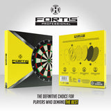 Harrows Fortis Dartboard outer box image showing the retail packaging and branding