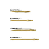 Harrows HM Grip Quick Points Gold image comparing the available point lengths