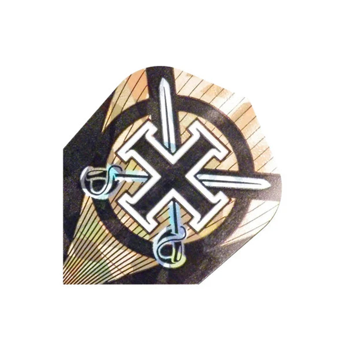 Harrows Hologram Cross Swords Dart Flights main image on a white background.