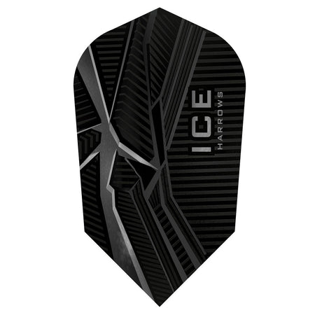 Harrows ICE Recut Black Slim Dart Flights main product image showing the flight design and product contents