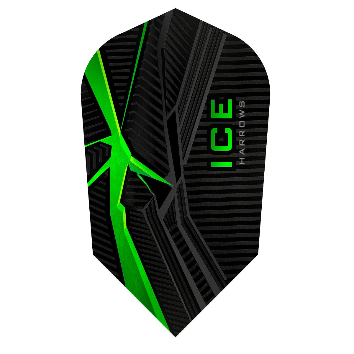 ICE Recut Green Slim Dart Flights by Harrows main image on a white background.