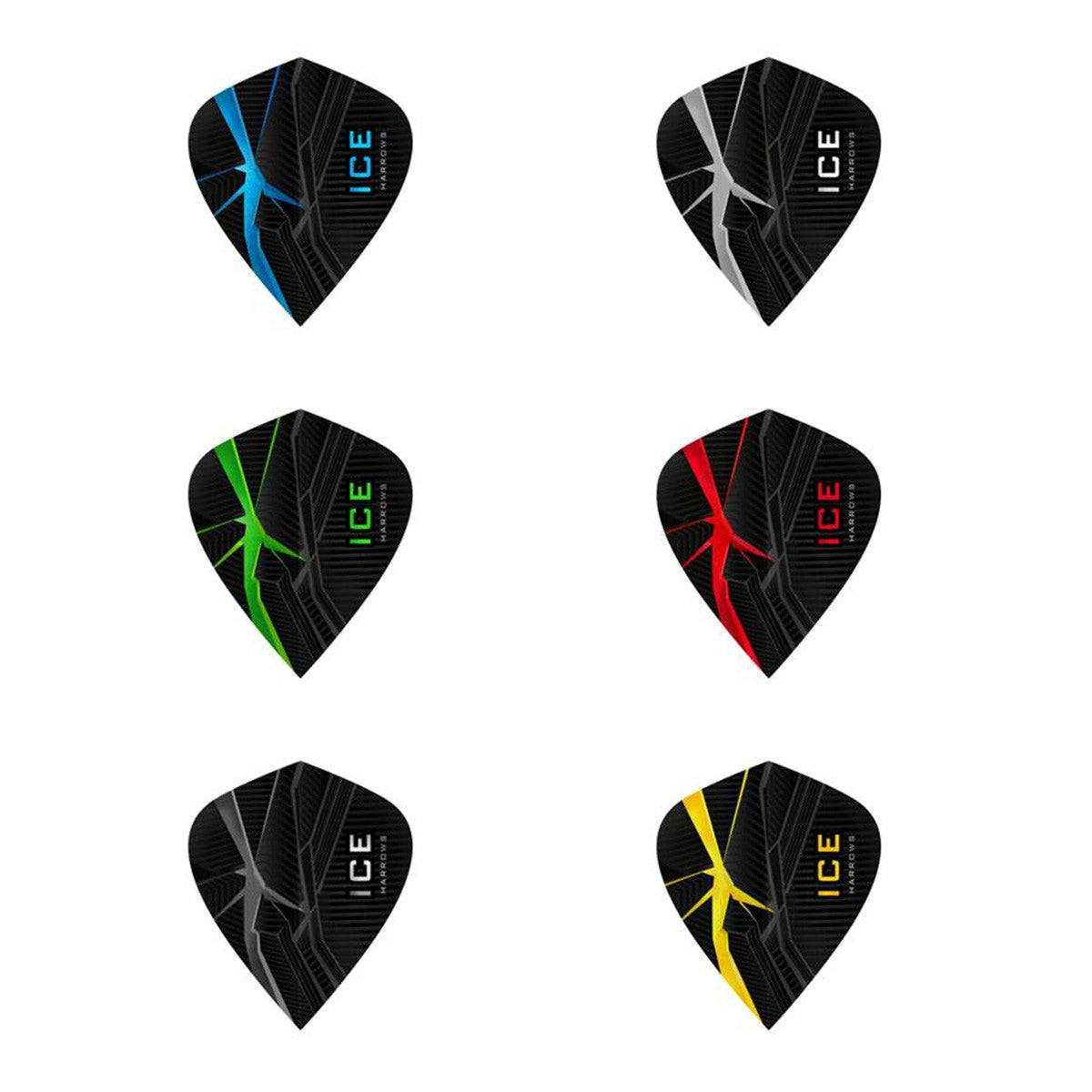 Harrows ICE Recut Kite Dart Flights 25 Sets main product image showing the flight design and product contents