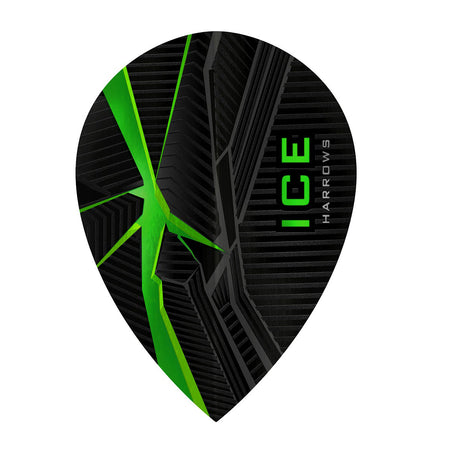 Harrows ICE Recut Green Pear Dart Flights main product image showing the flight design and product contents