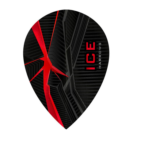 Harrows ICE Recut Red Pear Dart Flights main product image showing the flight design and product contents