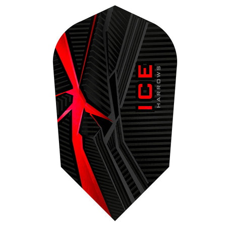 Harrows ICE Recut Red Slim Dart Flights main product image showing the flight design and product contents
