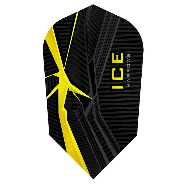 ICE Recut Yellow Slim Dart Flights by Harrows main image on a white background.