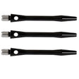 Harrows Keramic Black Dart Stems Shafts Black main product image showing the stems, packaging, and included contents