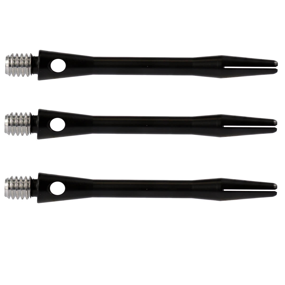 Harrows Keramic Black Dart Stems Shafts Black main product image showing the stems, packaging, and included contents