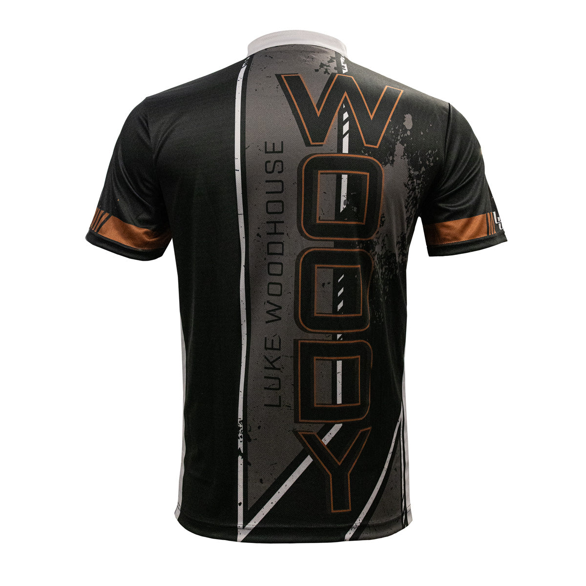 Harrows Luke Woodhouse Player Shirt rear view image showing the back design and player branding
