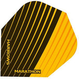 Harrows Marathon Black and Orange With Stripes Dart Flights main image on a white background.