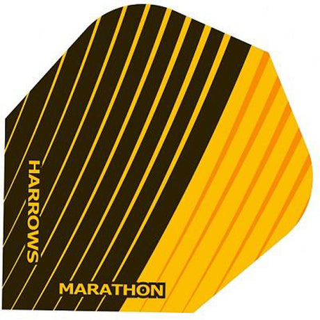 Harrows Marathon Black and Orange With Stripes Dart Flights main image on a white background.