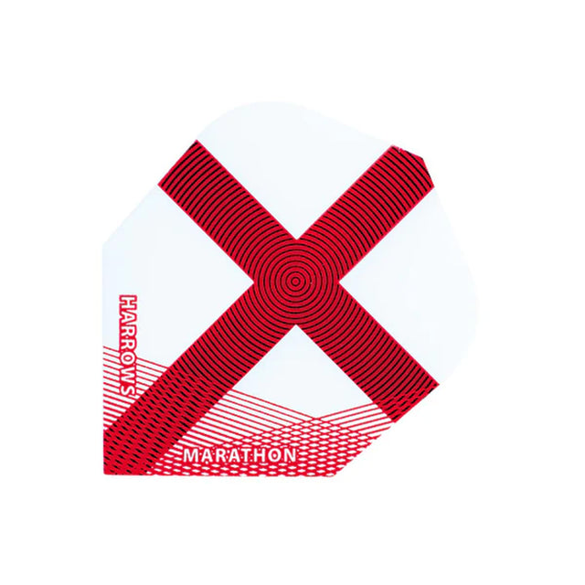Harrows Marathon England St George Cross Red Stripe Dart Flights main image on a white background.