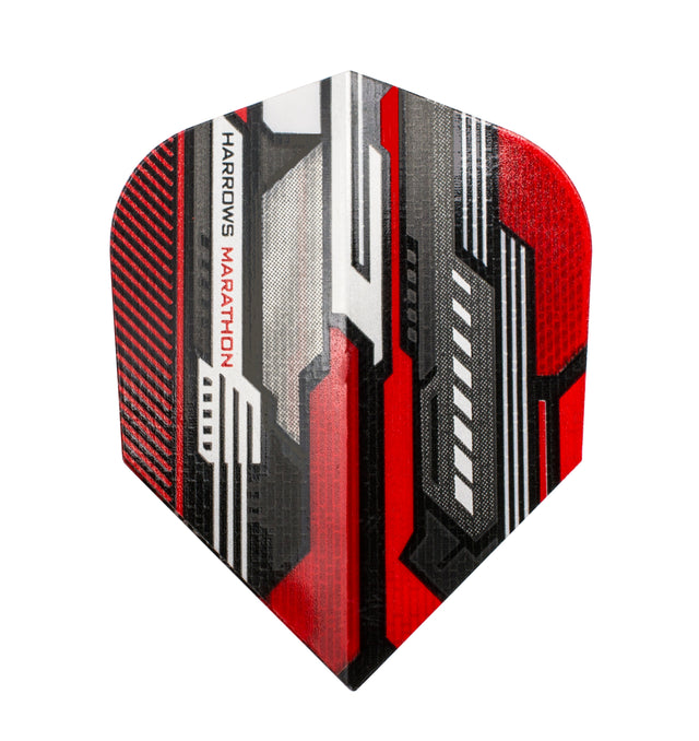 Harrows Marathon Red Silver Ace Dart Flights main image on a white background.