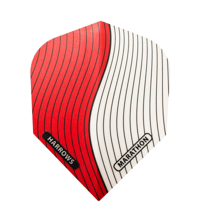 Harrows Marathon Red White Striped Dart Flights main image on a white background.