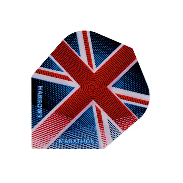 Harrows Marathon Union Jack White Stripe Dart Flights main image on a white background.