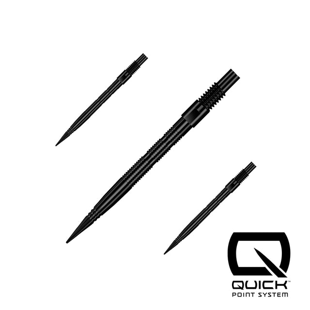 Harrows Micro Grip Quick Points Black main product image showing the Quick Points