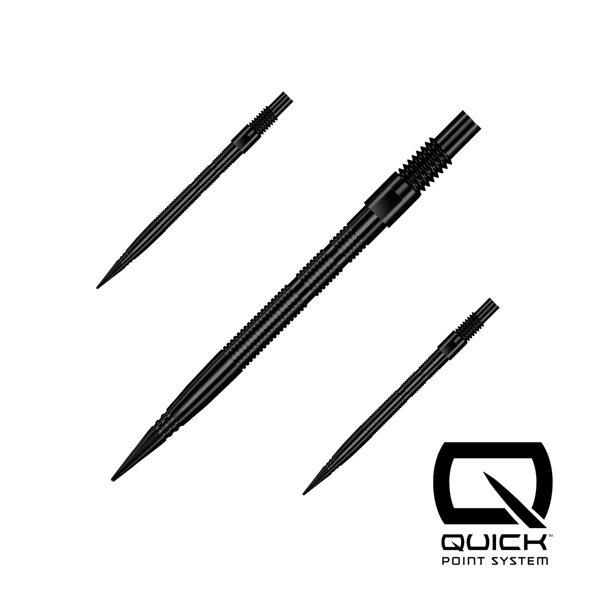 Harrows Micro Grip Quick Points Black main product image showing the Quick Points