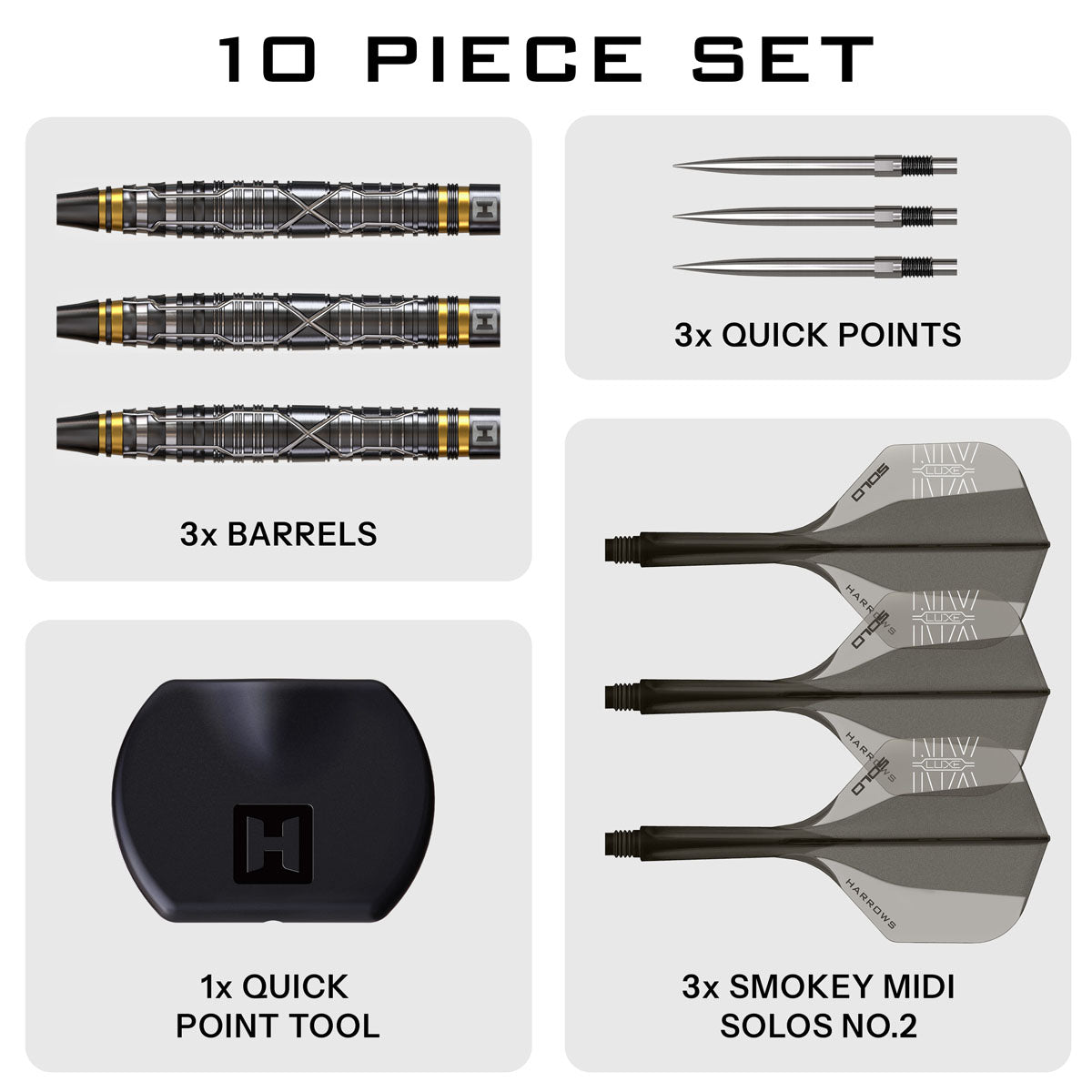 Harrows NX Luxe Tapered Quick Point 90% Tungsten Steel Tip Darts